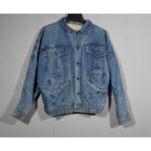 Vintage Weathered Blues Women's Lined Denim Jean Jacket Size M
